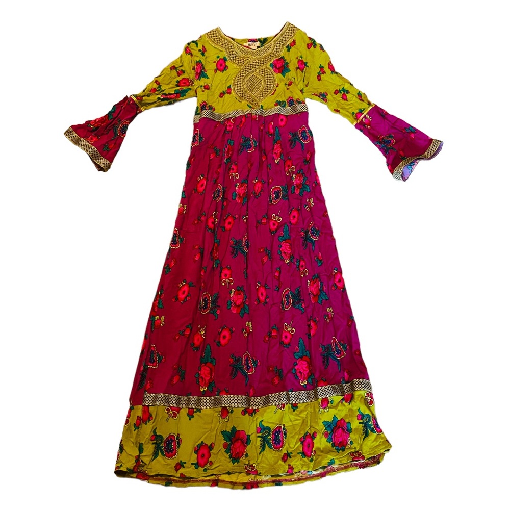 KINZI Colorful Afghan Long Sleeved Dress